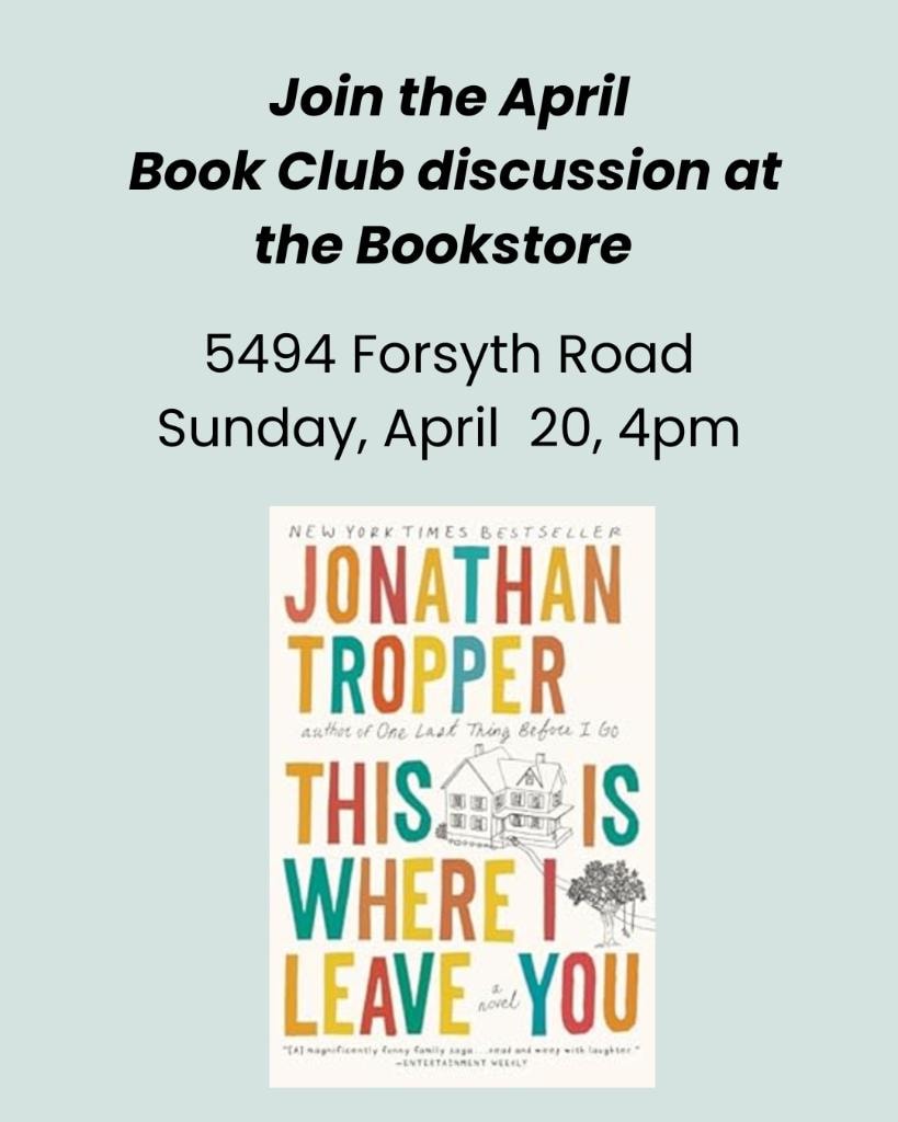 March–April 2025 Newsletter — Page 5: April Book Club — This Is Where I Leave You